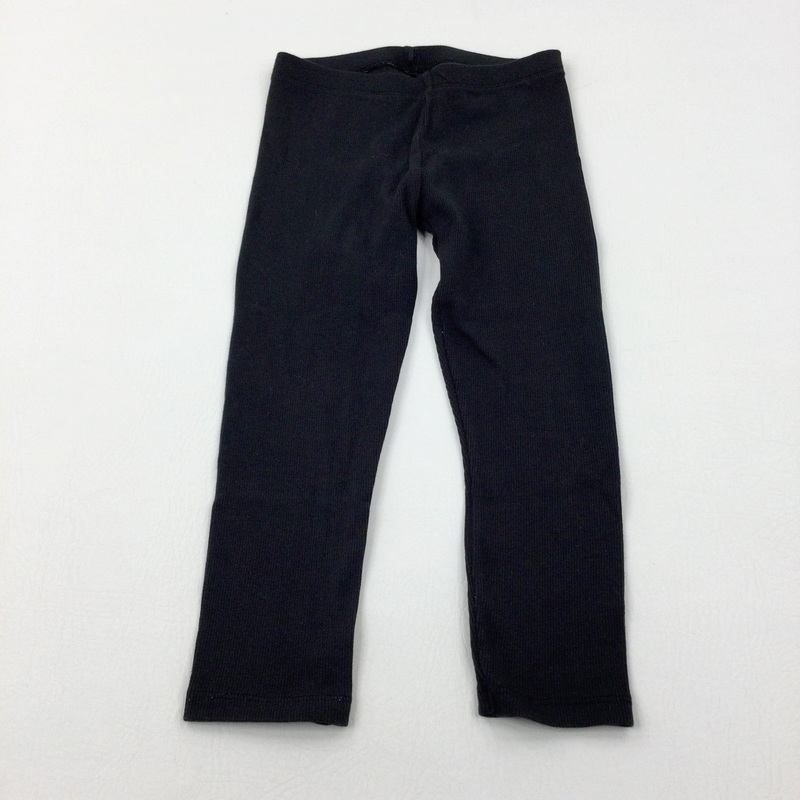Textured Black Leggings - Girls 4-5 Years