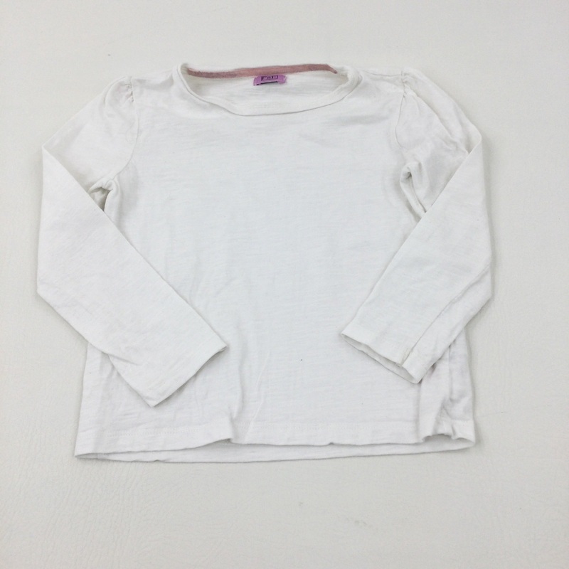 White Long Sleeve Top - Girls 4-5 Years