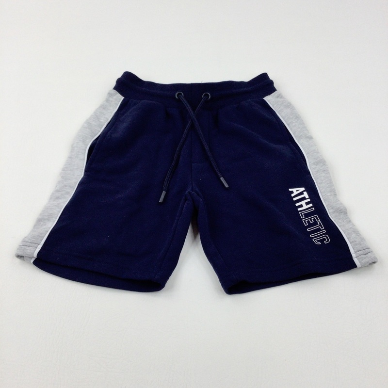 'Athletic' Navy & Grey Shorts - Boys 7-8 Years