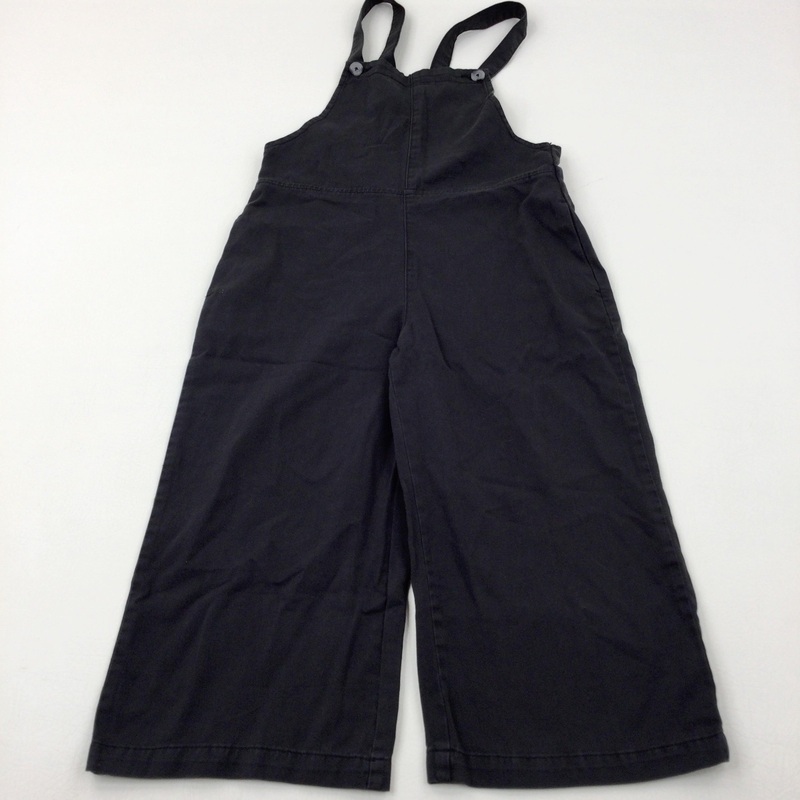 Black Denim Loose Fit Dungarees - Girls 7-8 Years