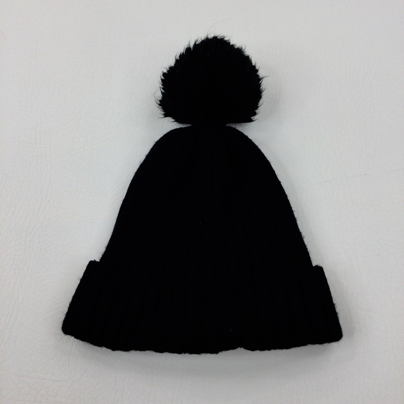 Black Knitted Winter Bobble Hat - Boys 6-7 Years