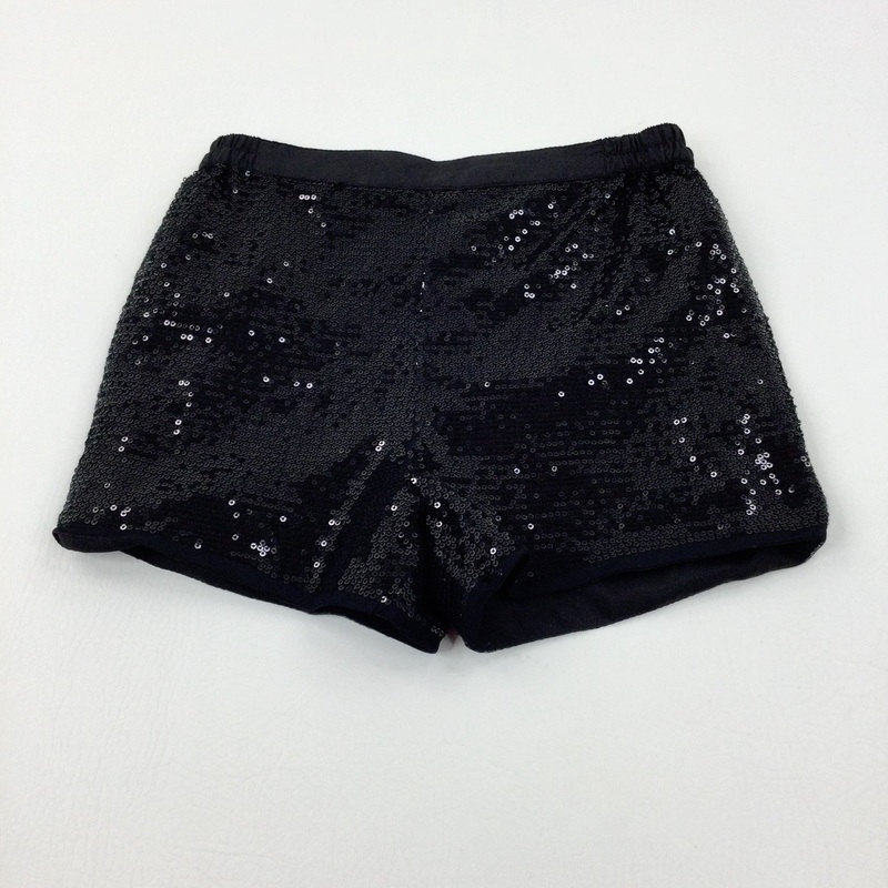 Black Sequinned Shorts - Girls 6-7 Years