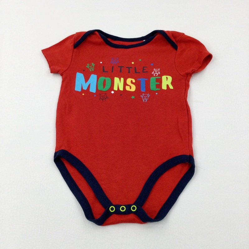 'Little Monster' Red Bodysuit - Boys 12-18 Months