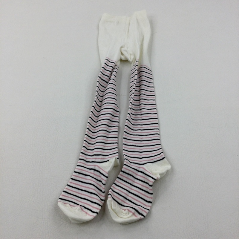 Pink & Black Striped Knitted Tights - Girls 7-8 Years