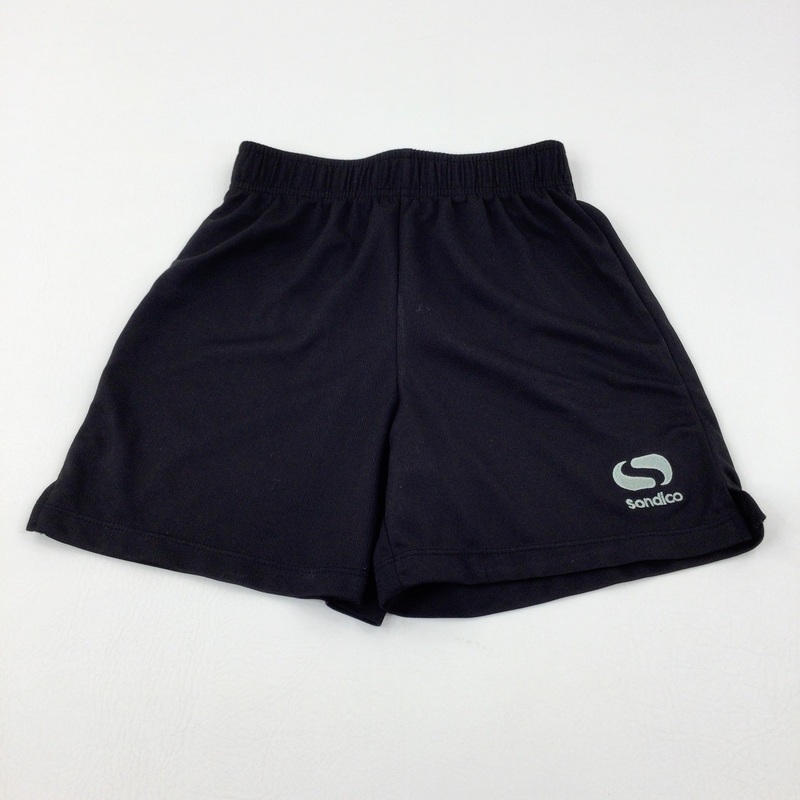 'Sondico' Embroidered Black Sports Shorts - Boys 7-8 Years