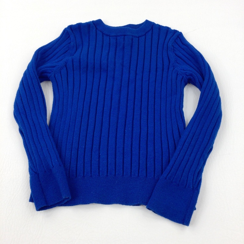 Textured Blue Knitted Jumper - Girls 6-7 Years