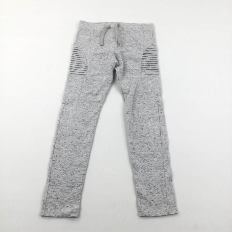 Textured Mottled Grey Leggings - Girls 10-11 Years