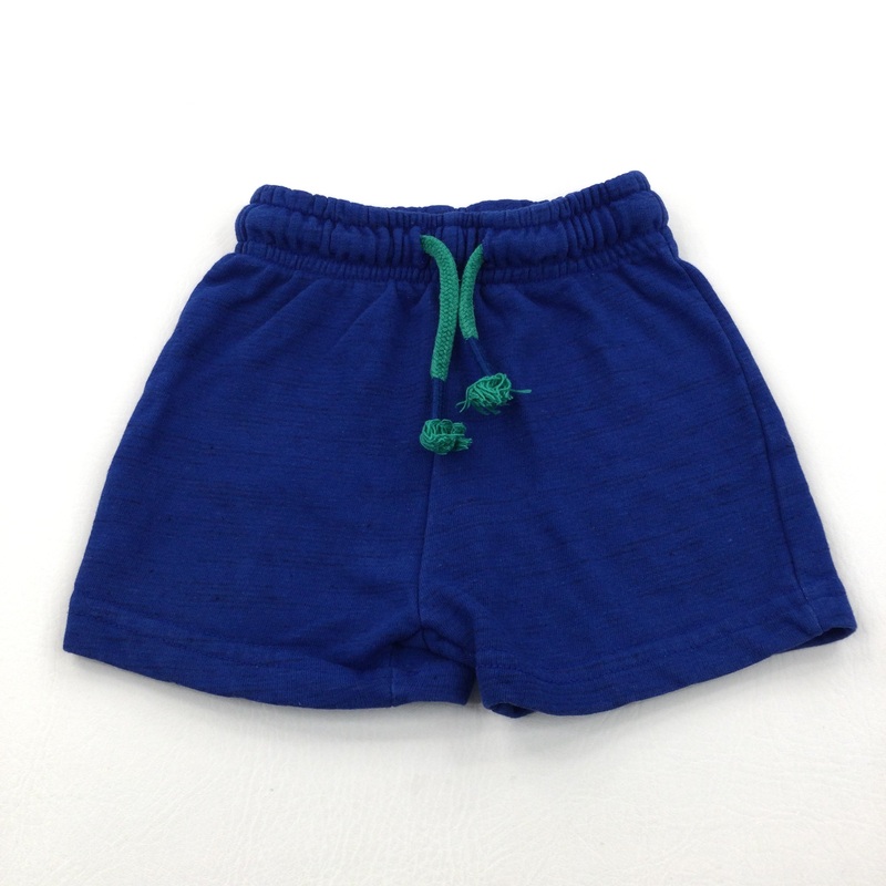 Blue & Black Mottled Jersey Shorts - Boys 18-24 Months
