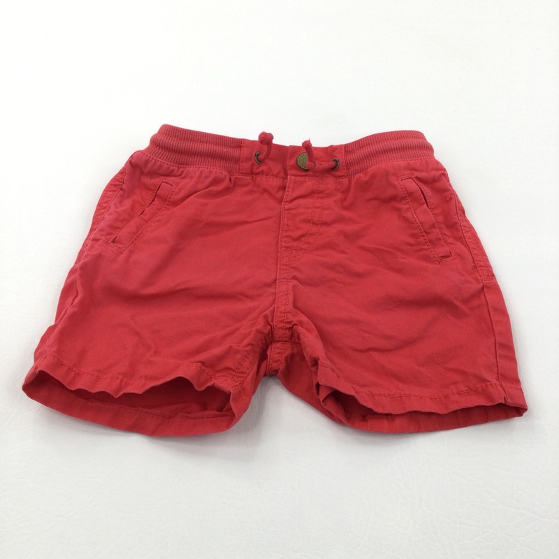 Red Cotton Shorts - Boys 9-12 Months