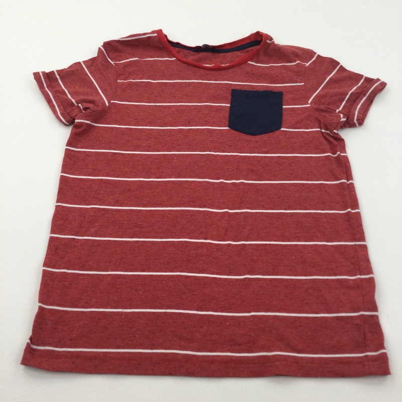 Speckled Navy, Red & White Striped T-Shirt - Boys 13-14 Years
