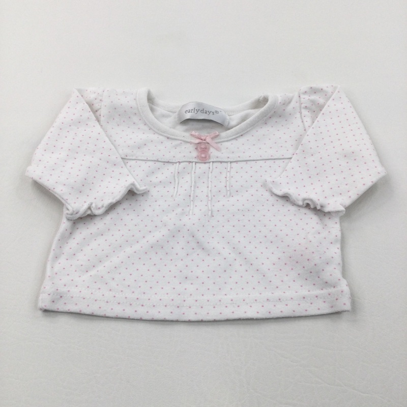 Spotty Pink & White Long Sleeve Top - Girls Newborn