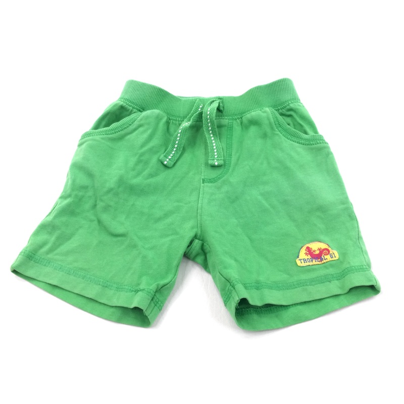 'Tropical 61' Green Lightweight Jersey Shorts - Boys 6-9 Months