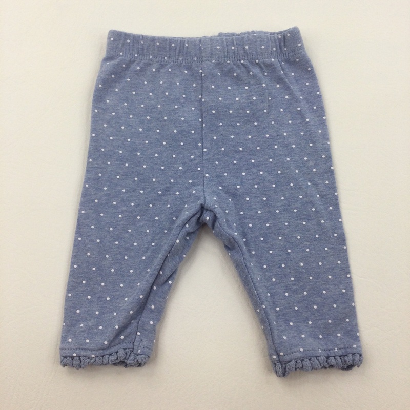 Blue and White Spotty Leggings - Girls Newborn