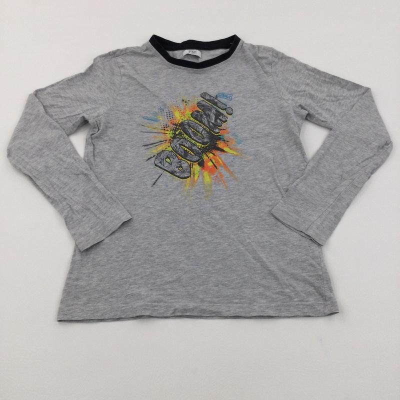 'Boom!' Grey Long Sleeve Top - Boys 11-12 Years