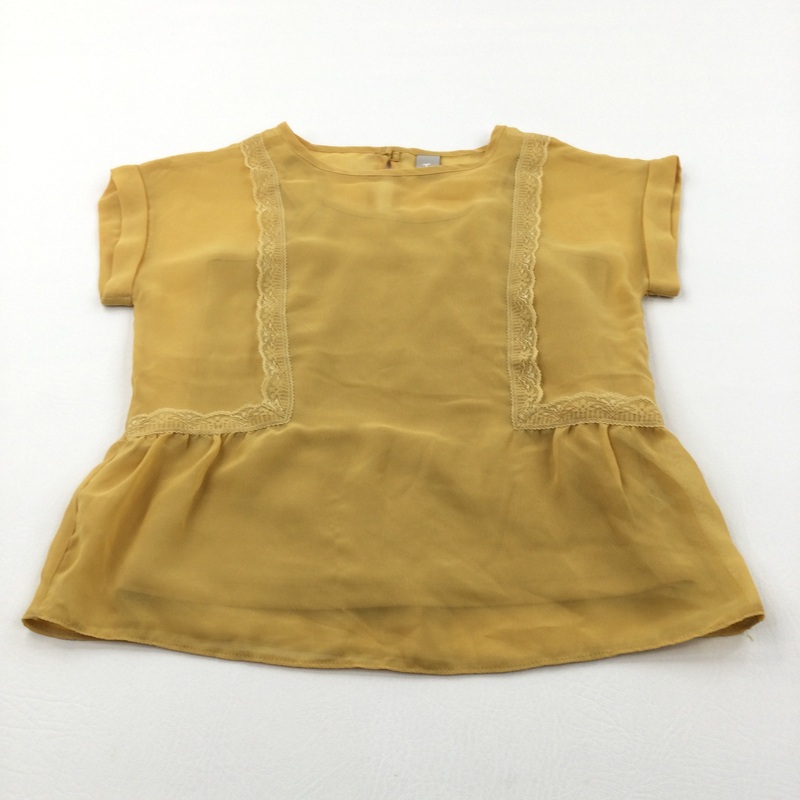 Lace Detail Golden Yellow Two Piece Vest & Chiffon Cover Up Blouse - Girls 6 Years