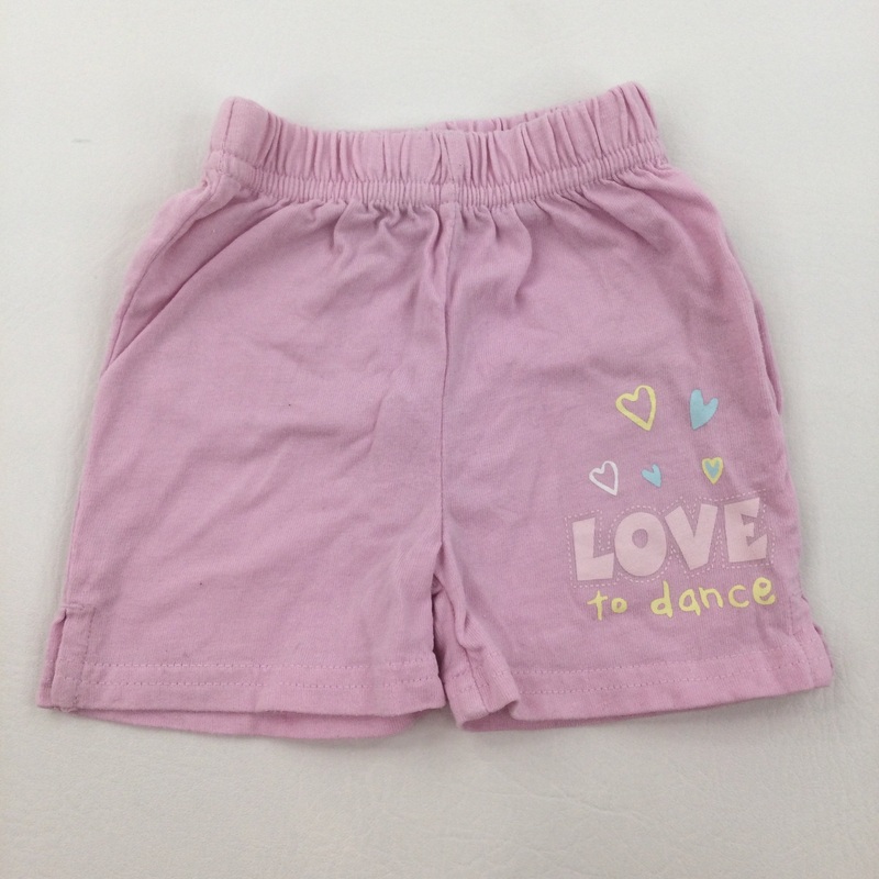 'Love To Dance' Pink Cotton Shorts - Girls Tiny Baby