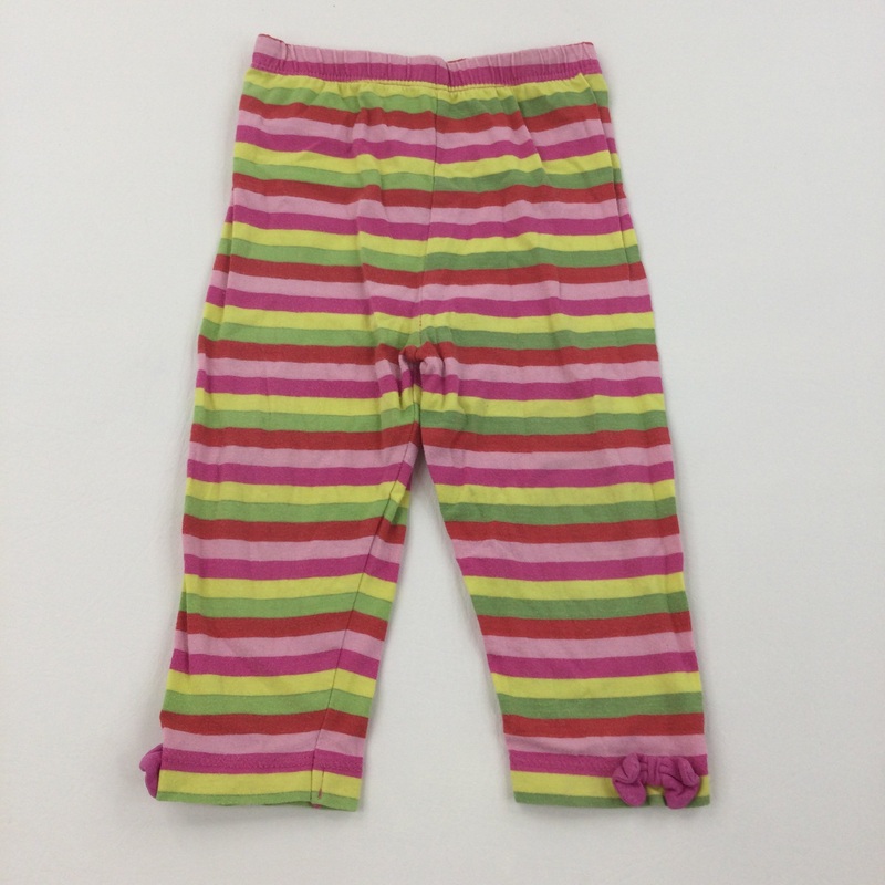 Pink Red Green and Yellow Stripe Leggings - Girls 12-18 Months