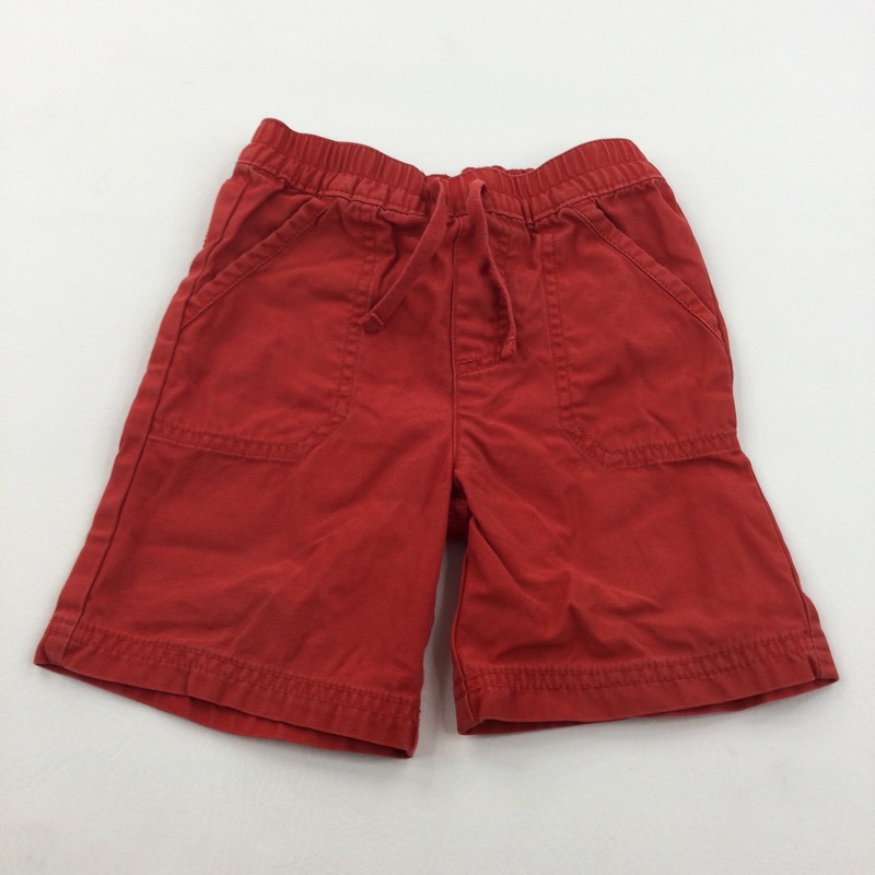 Red Cotton Shorts - Boys 18-24 Months
