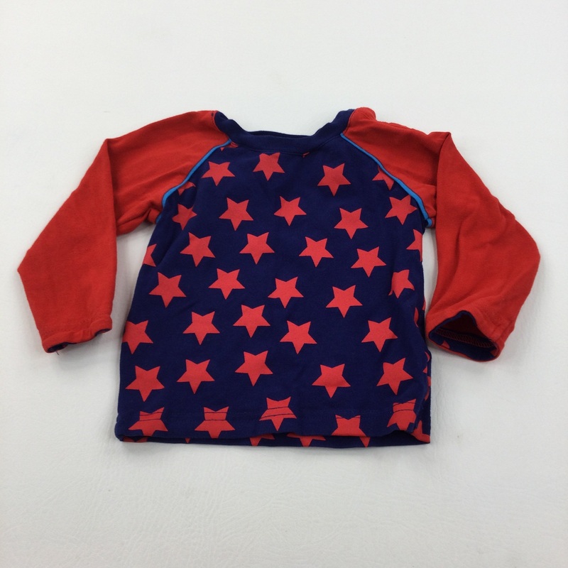 Stars Red & Navy Long Sleeve Top - Boys 6-9 Months