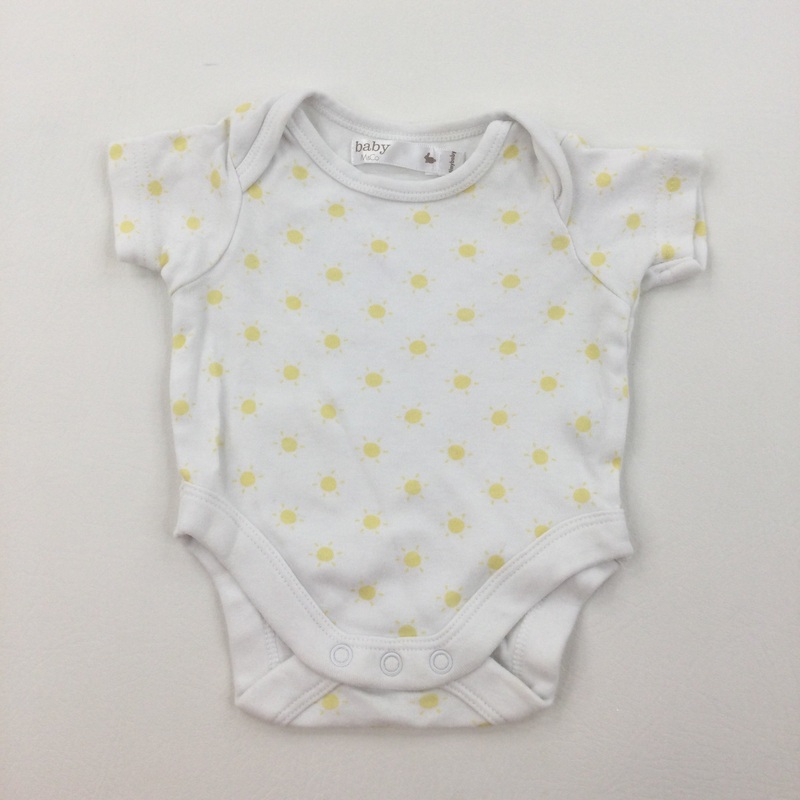 Sunshines and White Short Sleeve Bodysuit - Girls Tiny Baby