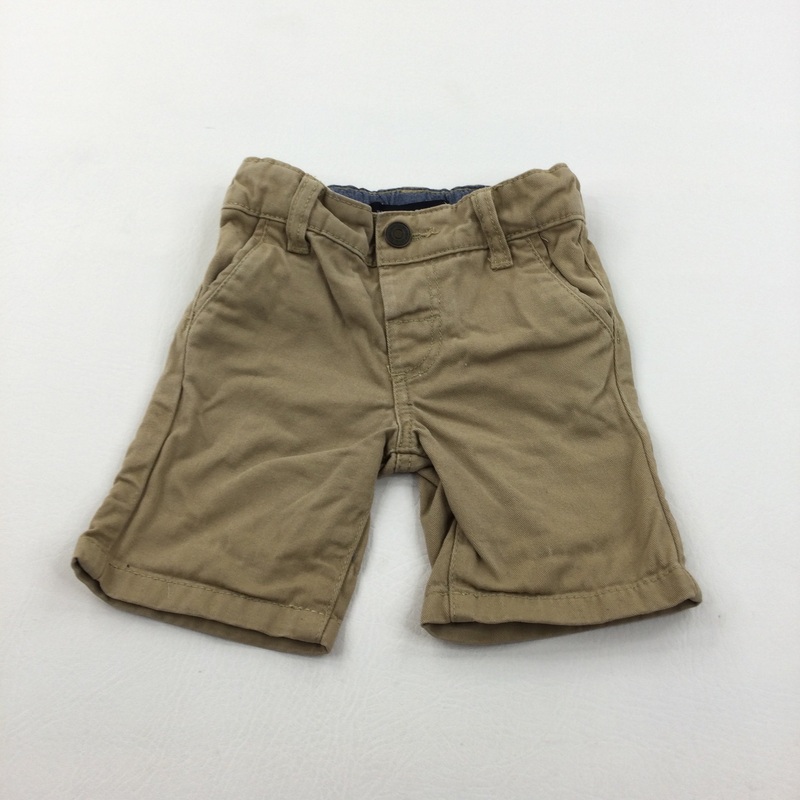 Tan Chino Shorts with Adjustable Waistband - Boys 6-9 Months