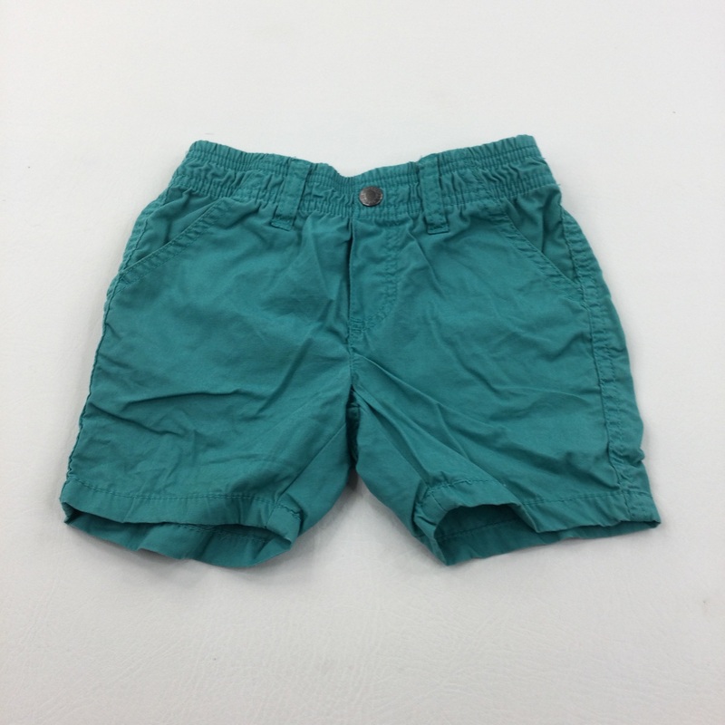 Turquoise Lightweight Cotton Shorts - Boys/Girls 12-18 Months