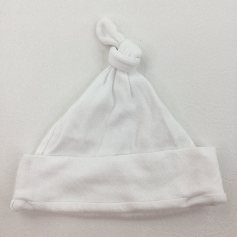 White Cotton Hat - Boys/Girls 0-3 Months