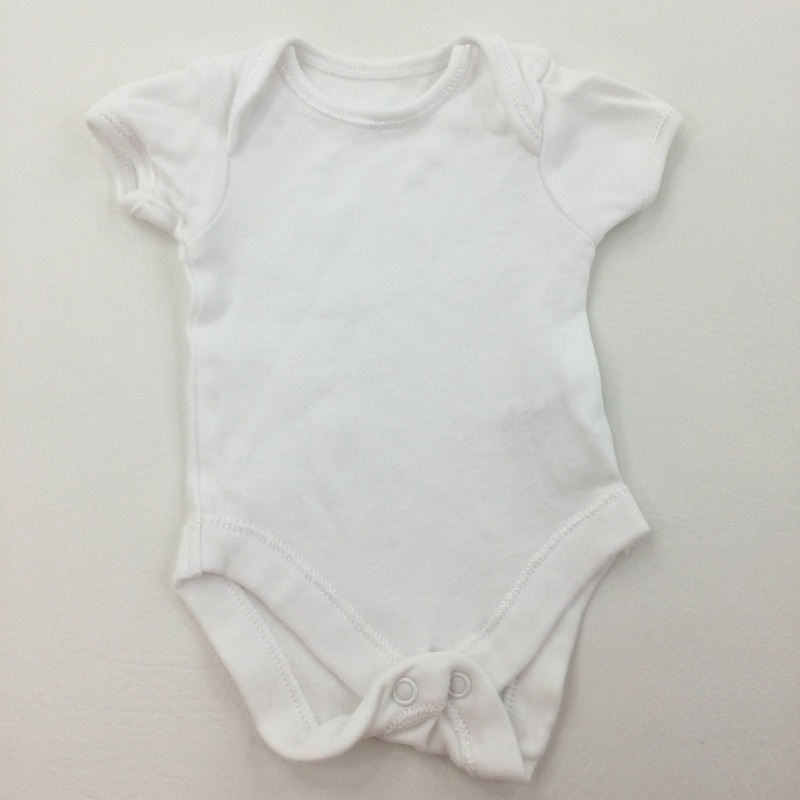 White Cotton Short Sleeve Bodysuit - Boys/Girls Tiny Baby