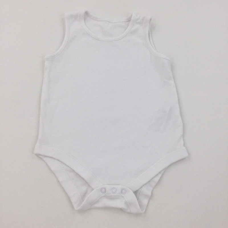 White Cotton Sleeveless Bodysuit - Boys/Girls 18-24 Months