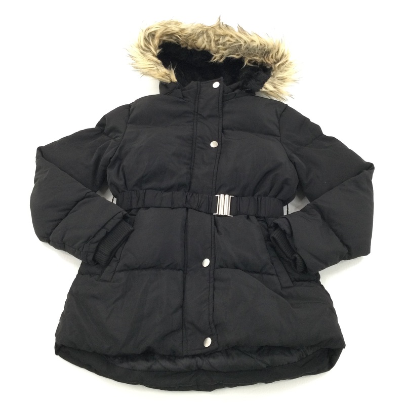 Black Longline Belted Coat - Girls 9-10 Years