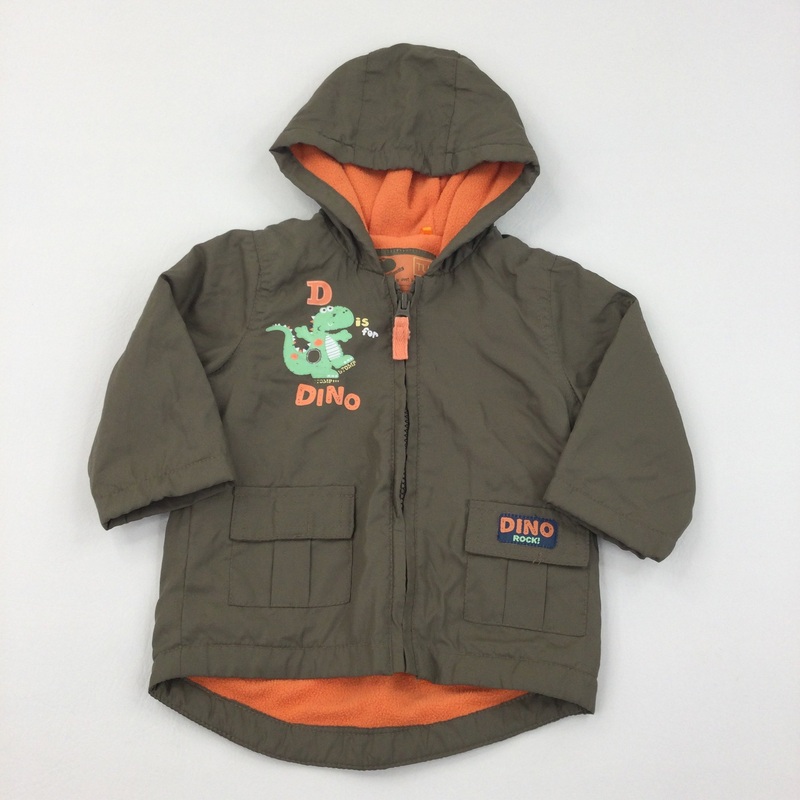 'D Is For Dino' Khaki Lightweight Jacket - Boys 6-9 Months