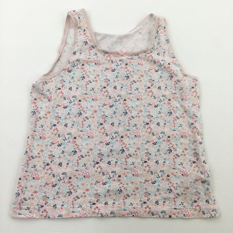 Flowers Cotton Vest - Girls 7-8 Years