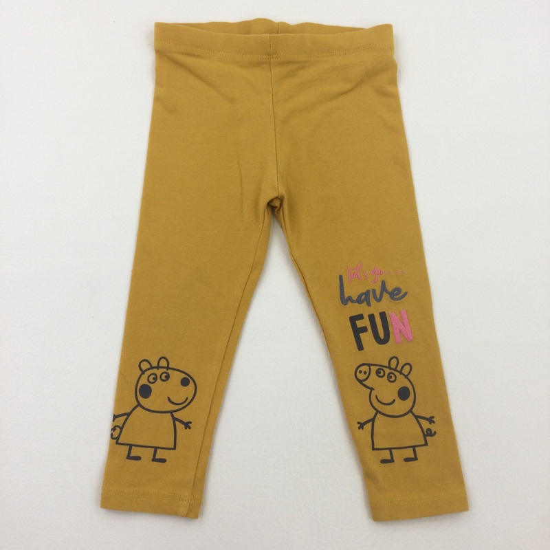 'Lets Have Fun' Peppa Pig Mustard Leggings - Girls 12-18 Months