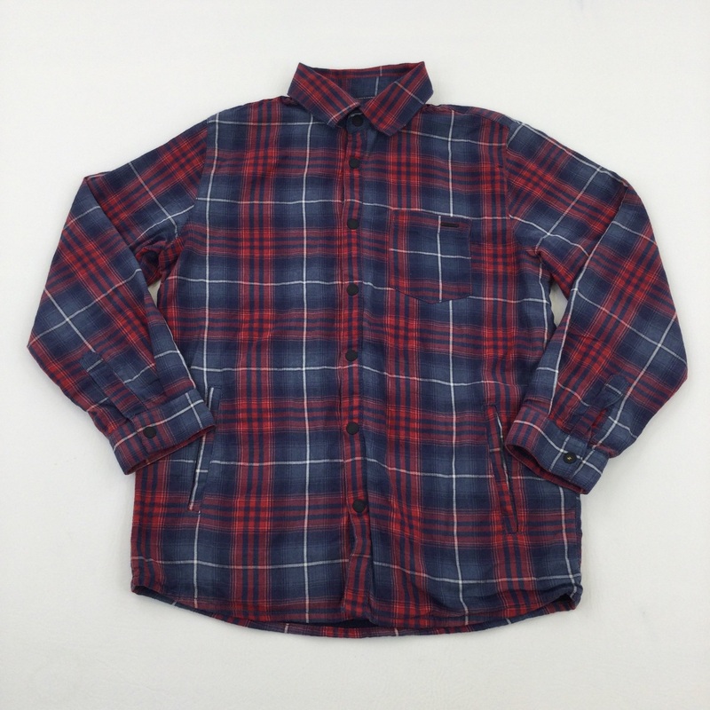 Navy & Red Check Padded Shirt - Boys 7-8 Years