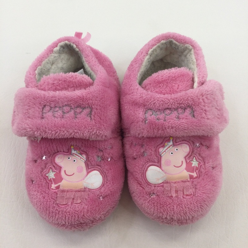Peppa Pig Pink Slippers - Girls Shoe Size 10