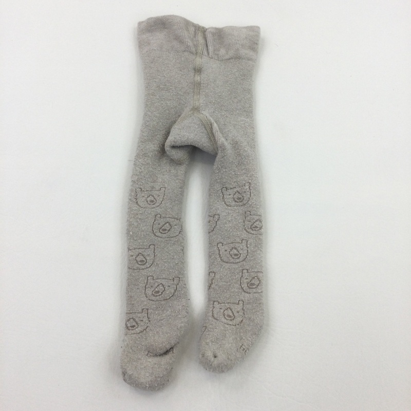 Teddy Bear Cream Tights - Girls 3-6 Months