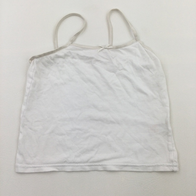White Cotton Vest - Girls 5-6 Years