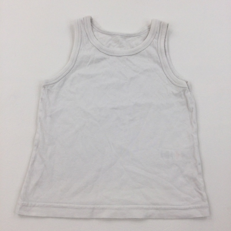 White Cotton Vest - Girls/Boys 3-4 Years