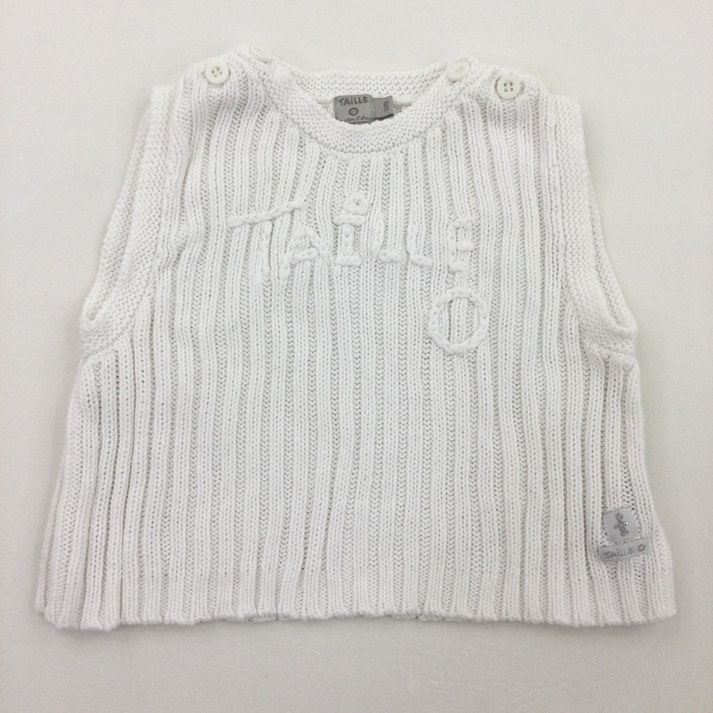 White Knitted Tank Top - Girls 0-3 Months