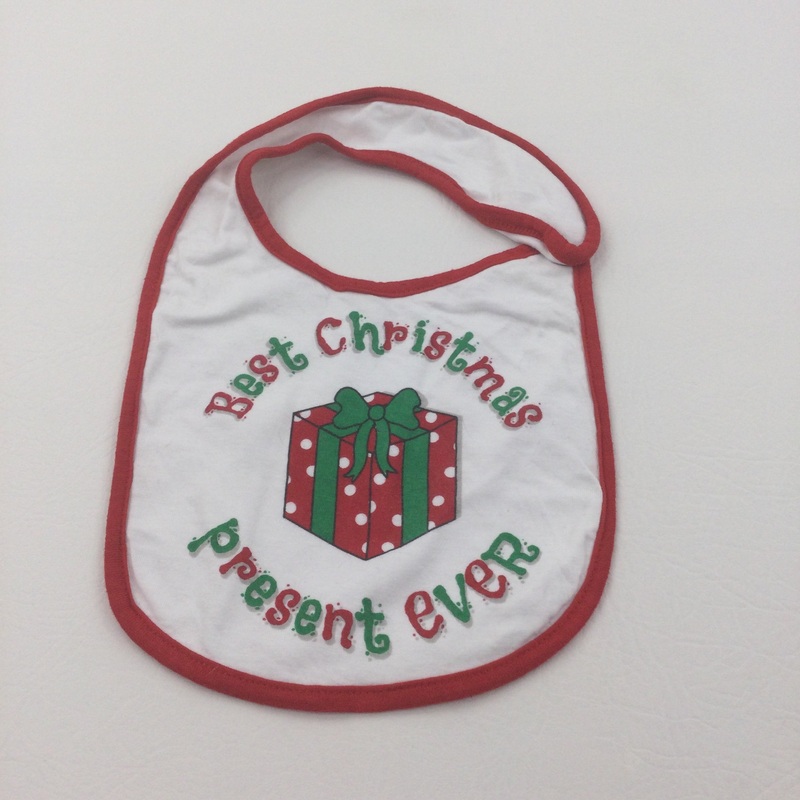'Best Christmas Present Ever' Red & White Bib - Boys/Girls One Size