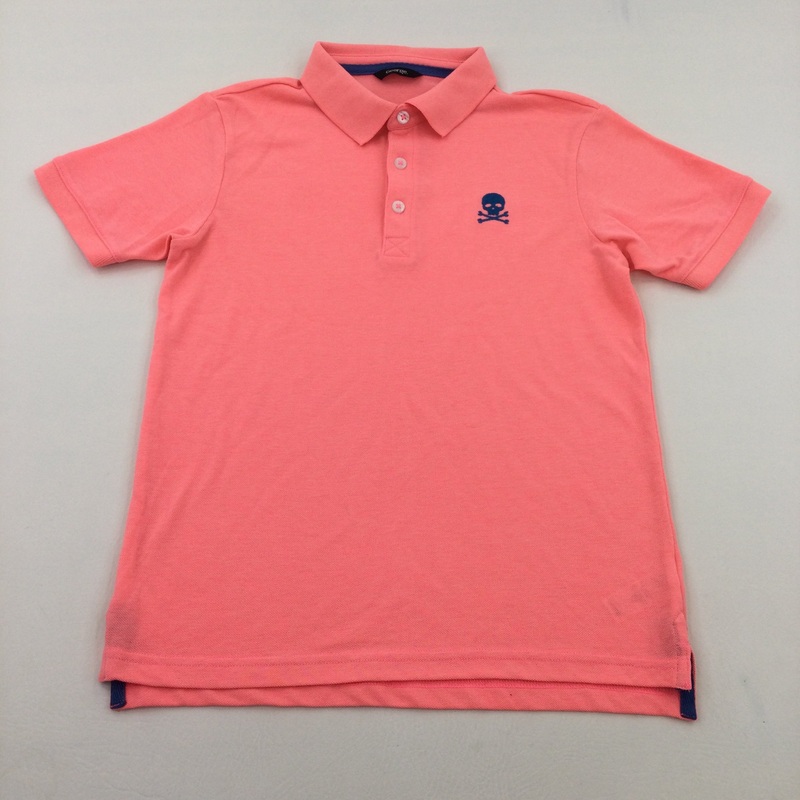 Skull Motif Bright Pink Polo Shirt - Boys 11-12 Years