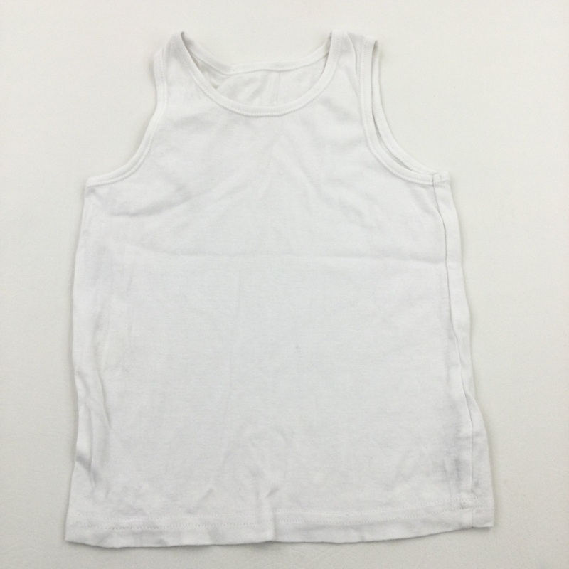 White Cotton Vest - Boys 5-6 Years
