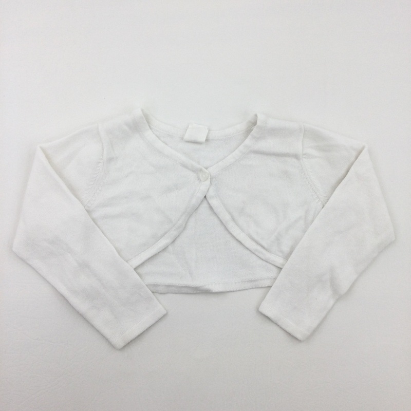 White Knitted Cardigan - Girls 12-18 Months