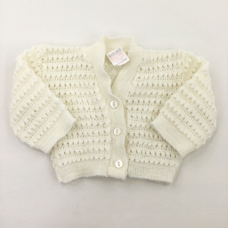 White Knitted Cardigan - Girls 3-6 Months