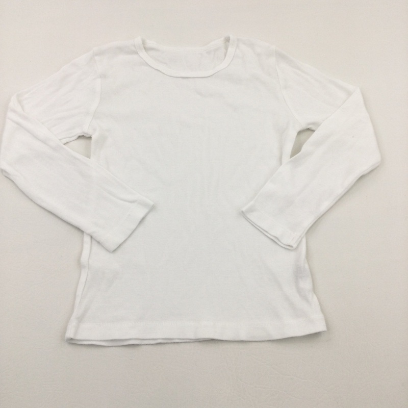 White Long Sleeve Top - Boys 5-6 Years