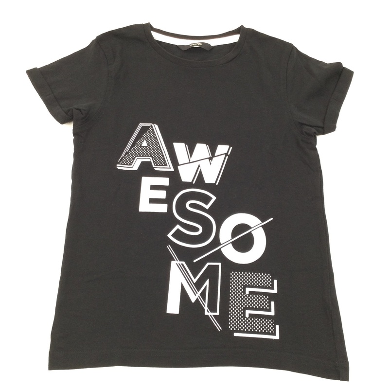 'Awesome' Black T-Shirt - Girls 7-8 Years