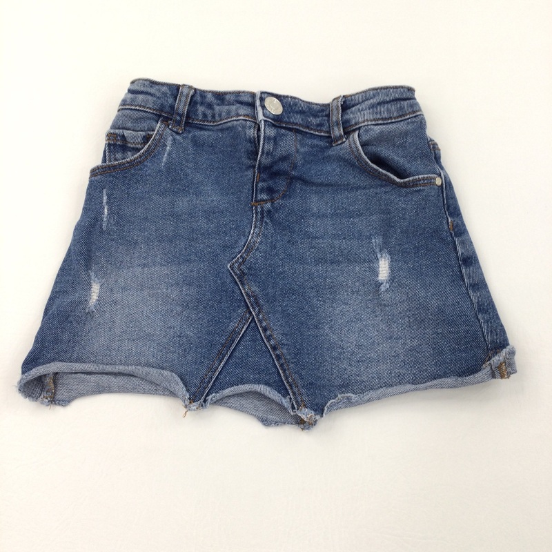 Ripped Look Denim Skirt - Girls 3-4 Years
