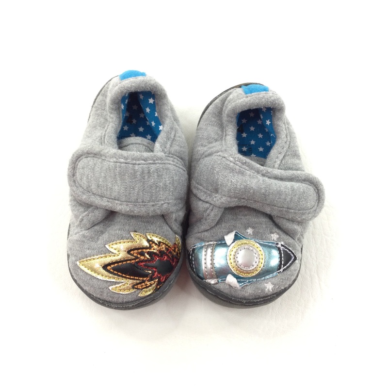 Rocket Grey Slippers - Boys - Shoe Size 4