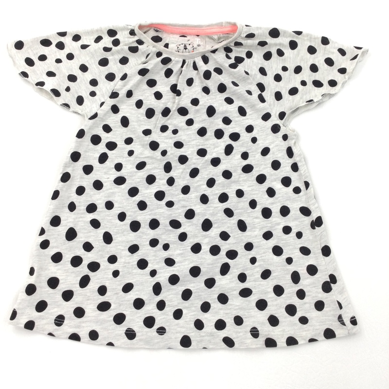 Spotty Cream & Black T-Shirt - Girls 3-4 Years