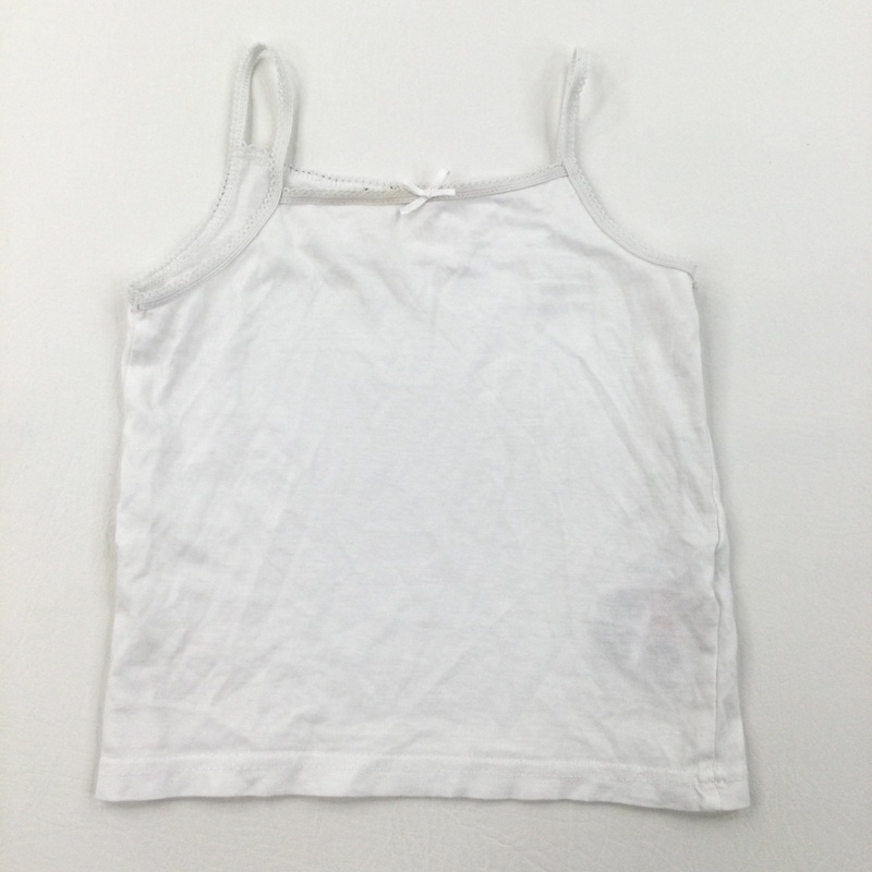 White Cotton Vest - Girls 2-3 Years